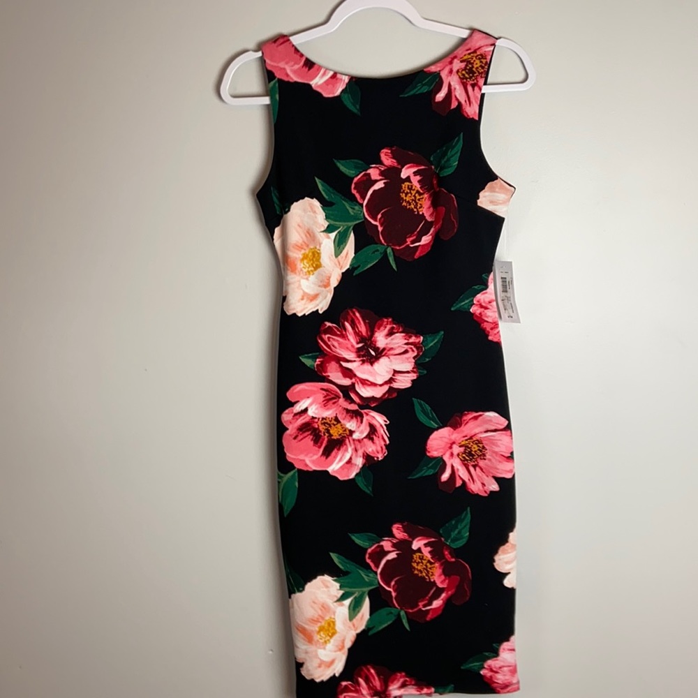 Black moody Floral tank sleeveless Dress footage core whimsy